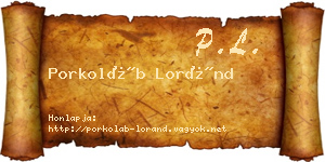 Porkoláb Loránd névjegykártya