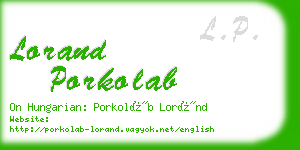 lorand porkolab business card